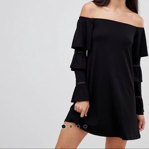 ASOS black off the shoulder dress